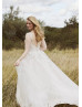 Ivory Lace Glitter Tulle Fairytale Wedding Dress